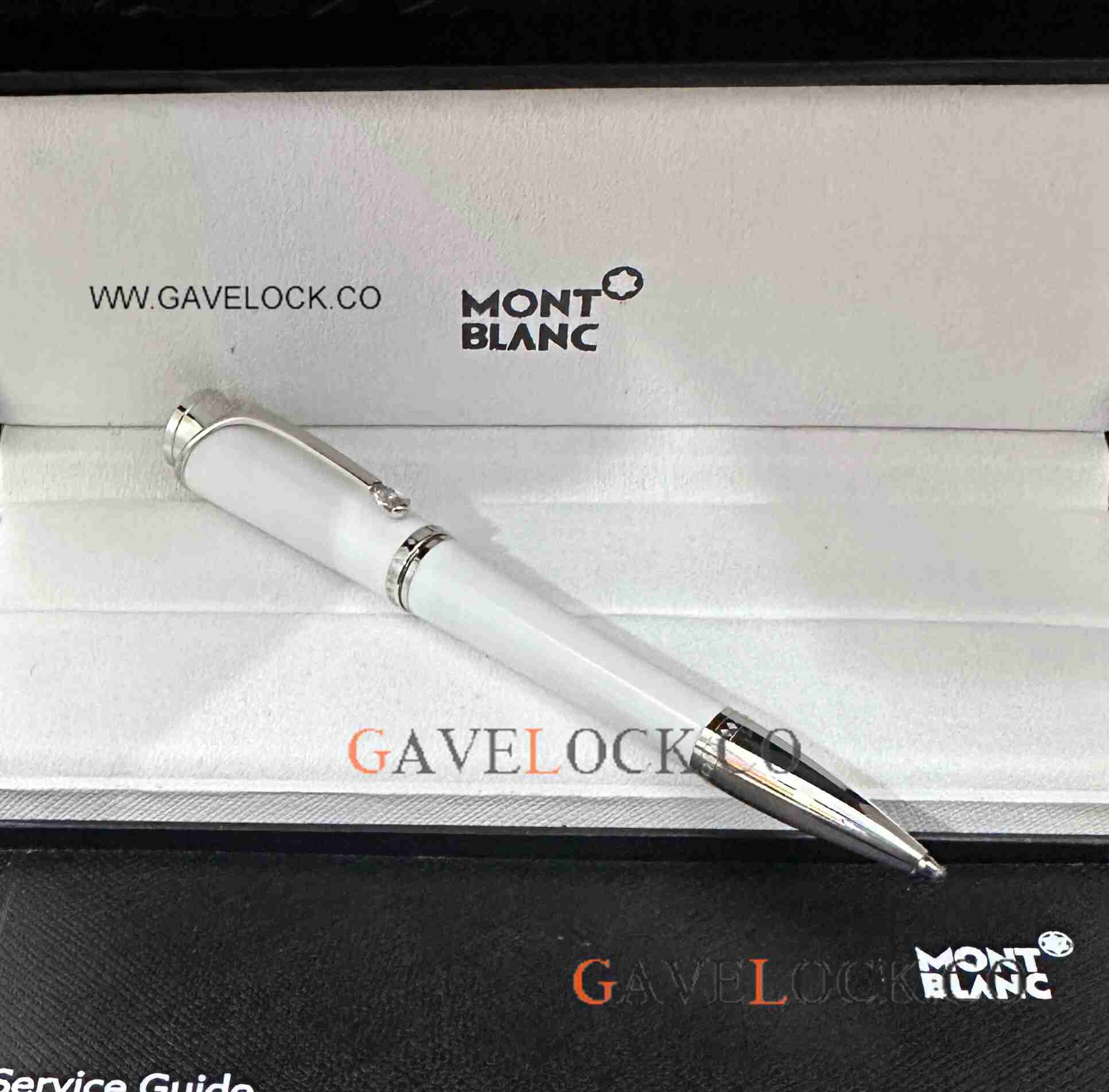 Best Copy Montblanc Grace Kelly Ball point Pen White Silver